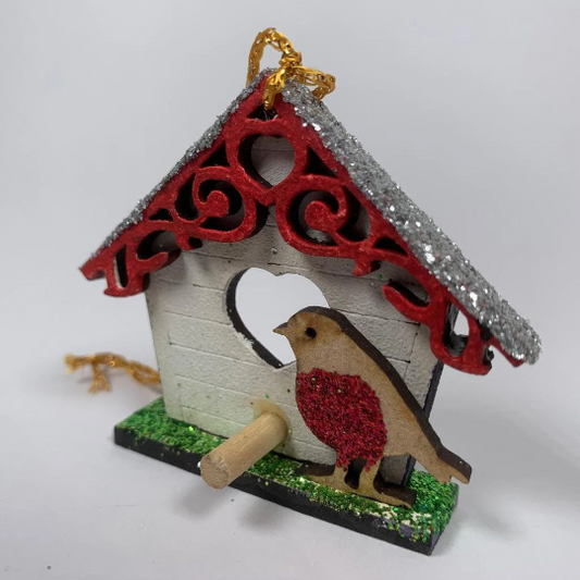 Birdhouse - Christmas Bauble Decoration By Curious Rabbit