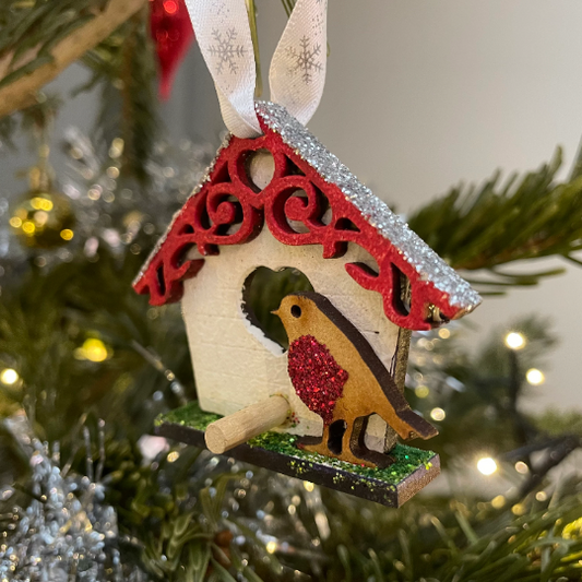 Birdhouse - Christmas Bauble Decoration By Curious Rabbit