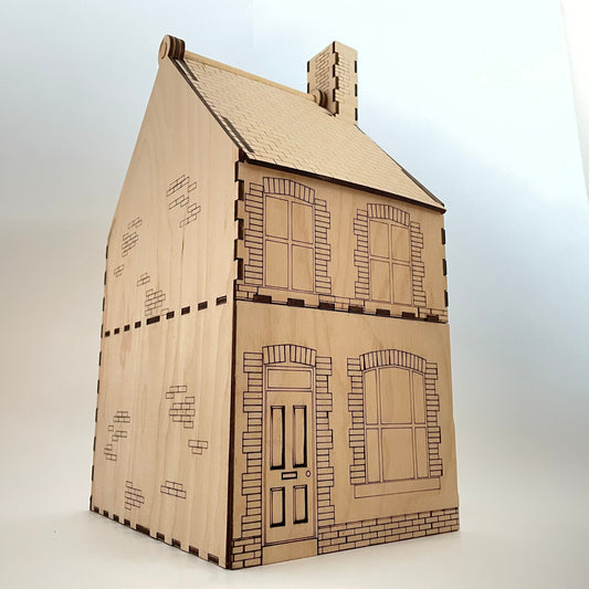19th Century Terraced House - Flat Pack Model Construction Kit By Curious Rabbit