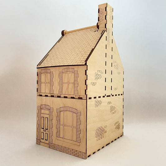 19th Century Terraced House - Flat Pack Model Construction Kit By Curious Rabbit