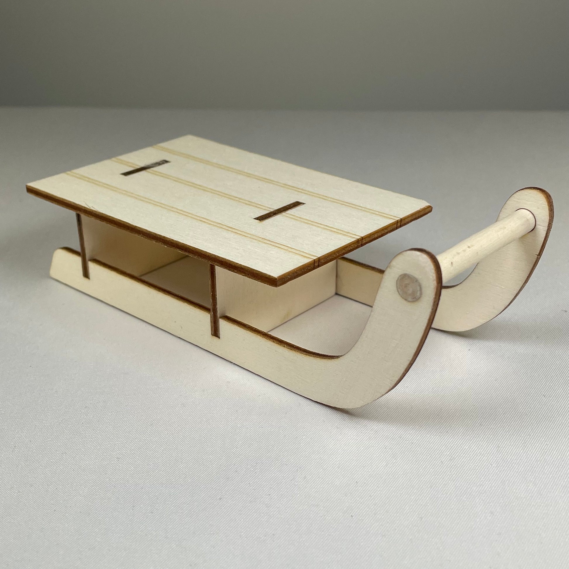 Medium Winter Sledge (Plain) - Handmade Christmas Ornament by Curious Rabbit ® - Curious Rabbit