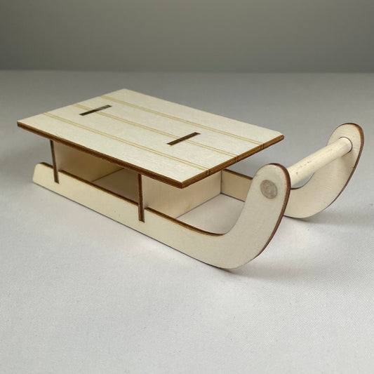 Medium Winter Sledge (Plain) - Handmade Christmas Ornament by Curious Rabbit ® - Curious Rabbit