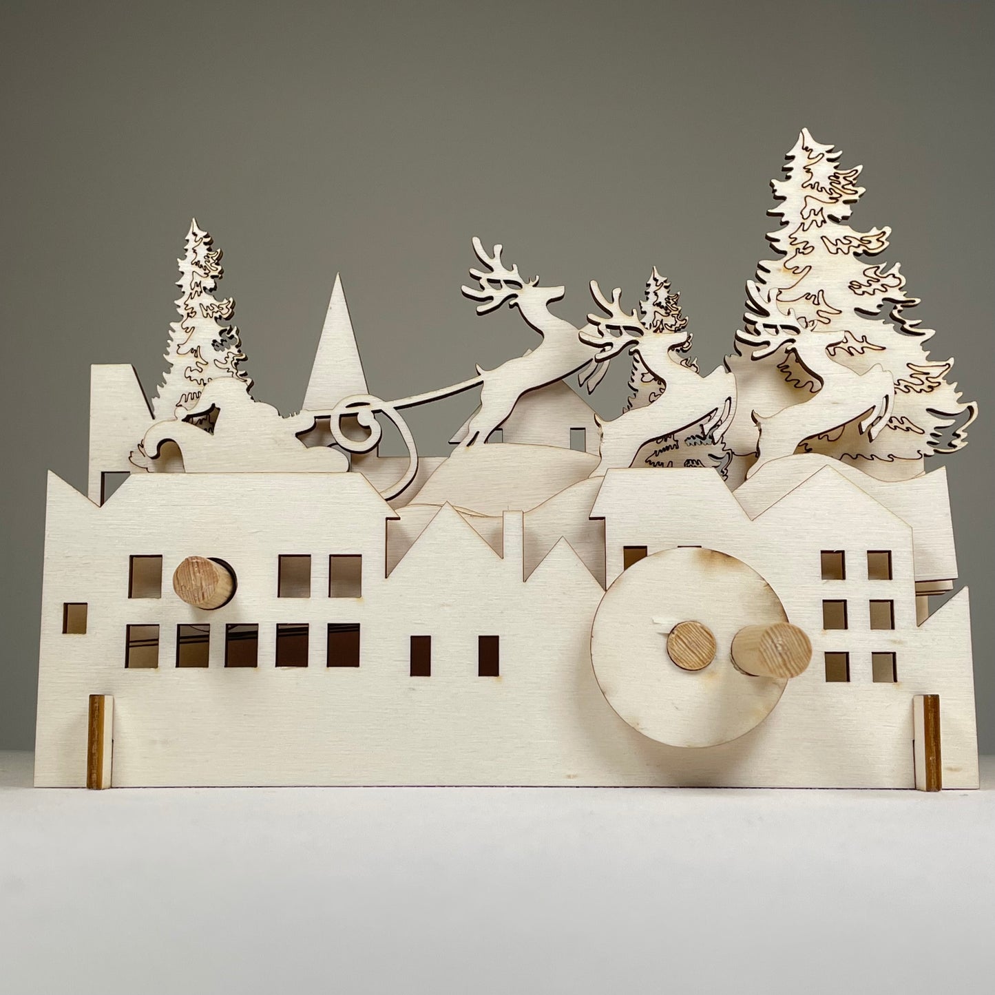 Mechanical Santa Sleigh Model - Flat Pack Model Kit by Curious Rabbit ® - Curious Rabbit