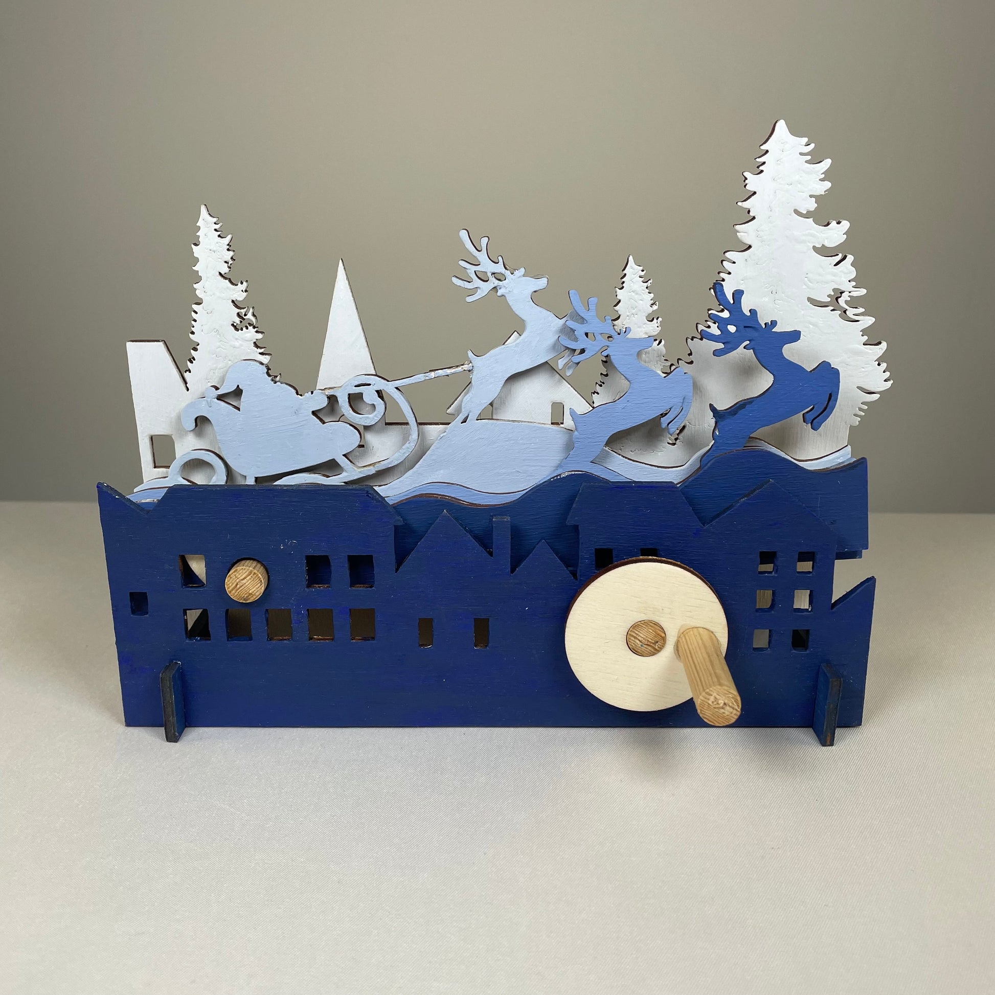 Mechanical Santa Sleigh Model - Flat Pack Model Kit by Curious Rabbit ® - Curious Rabbit