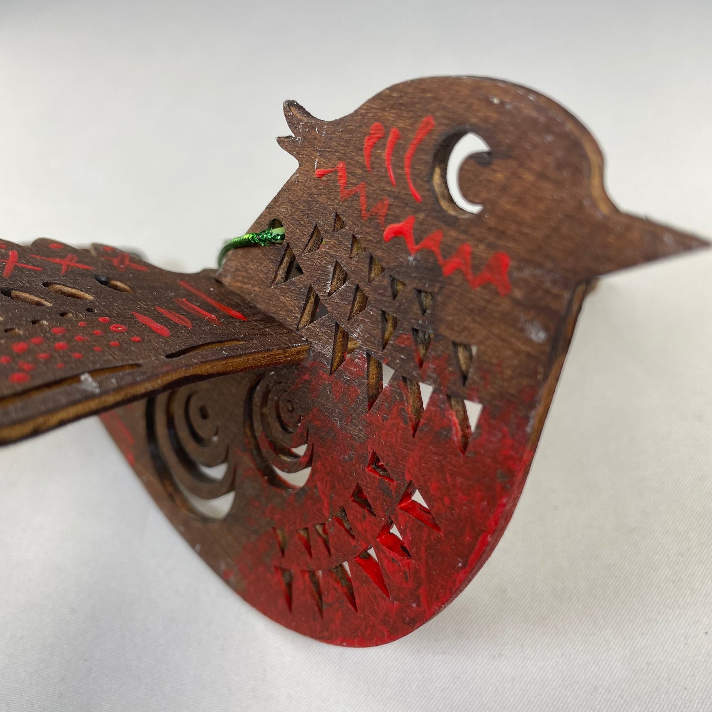 Decorative Christmas Bird Bauble - Handmade Christmas Ornament by Curious Rabbit ®