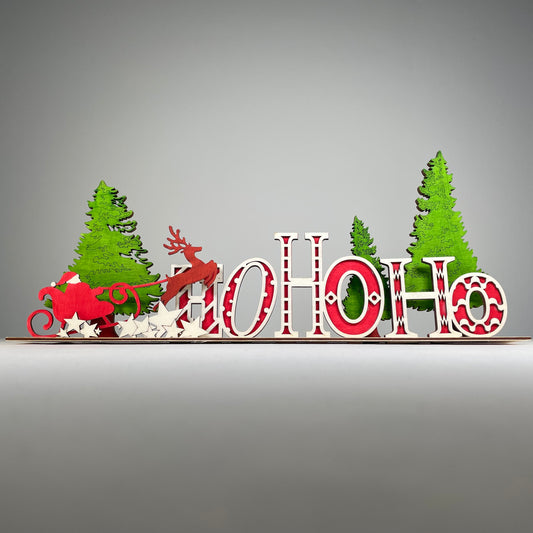 Ho Ho Ho Sign - Handmade Christmas Ornament by Curious Rabbit ® - Curious Rabbit