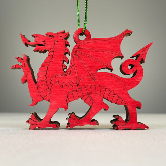 Welsh Dragon Bauble - Handmade Ornament by Curious Rabbit ® - Curious Rabbit