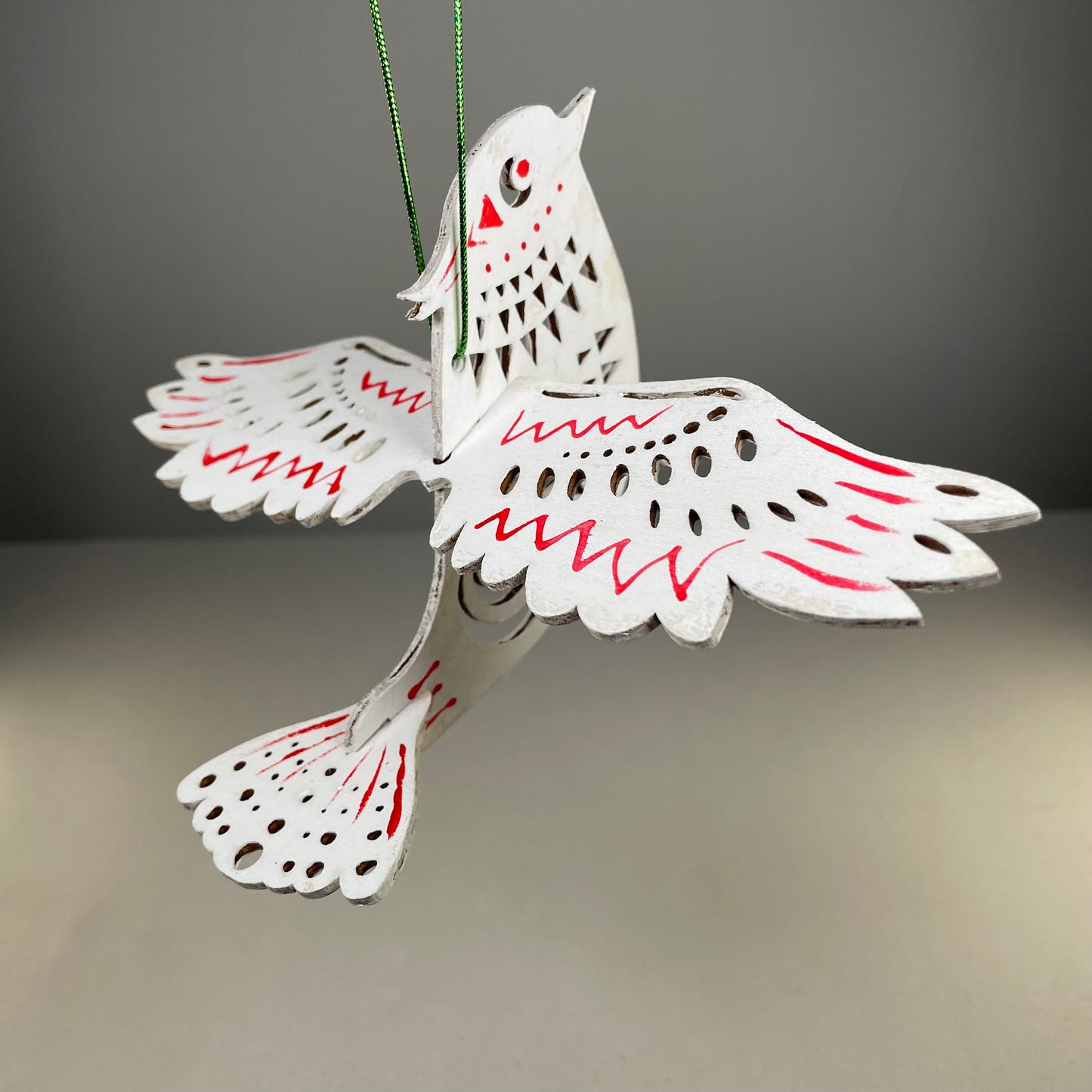 Decorative Christmas Bird Bauble - Handmade Christmas Ornament by Curious Rabbit ®