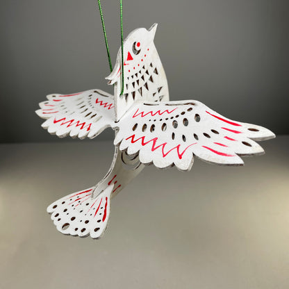 Decorative Christmas Bird Bauble - Handmade Christmas Ornament by Curious Rabbit ®