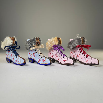 Ice Skates Bauble - Handmade Christmas Ornament by Curious Rabbit ®