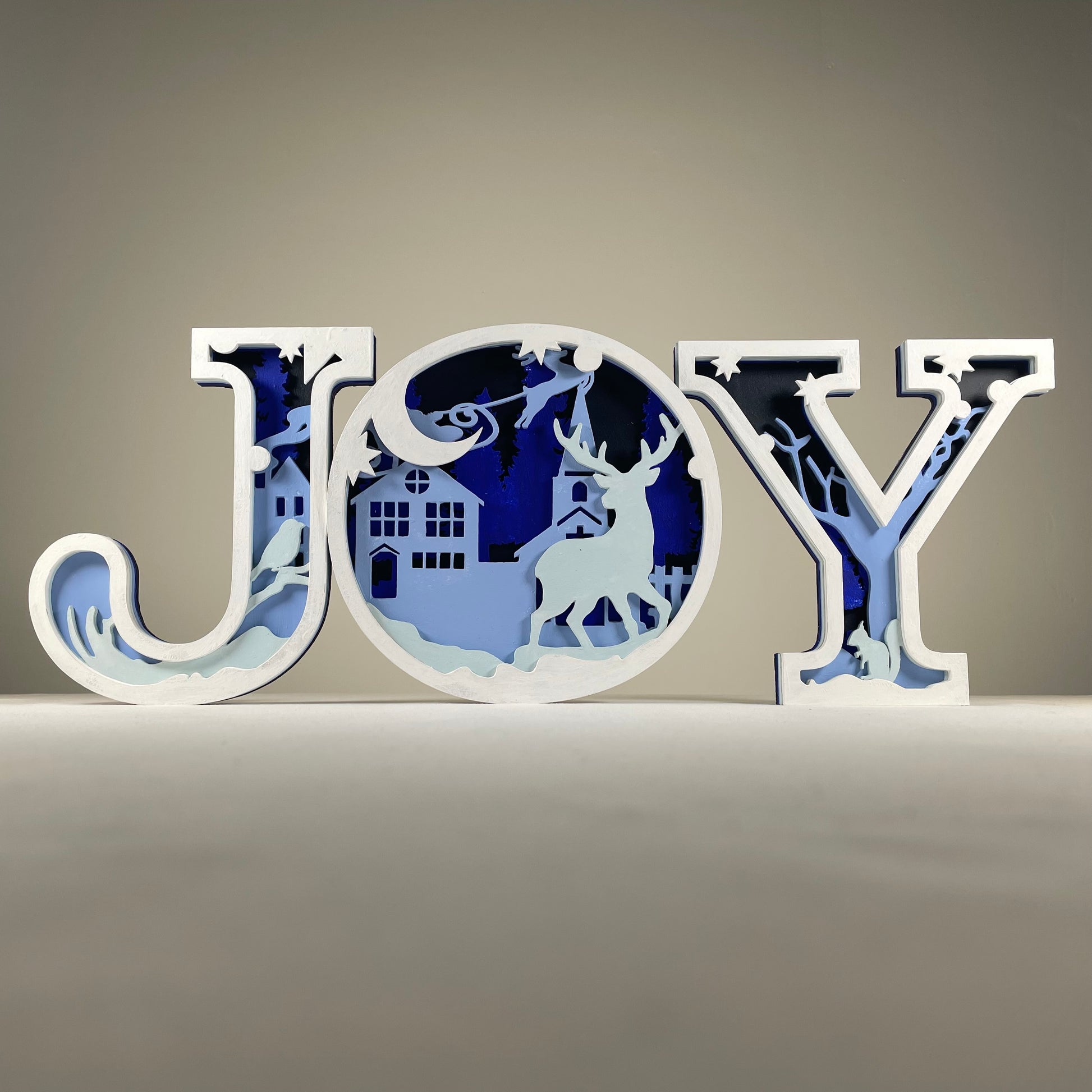 Joy Sign - Handmade Christmas Ornament by Curious Rabbit ® - Curious Rabbit