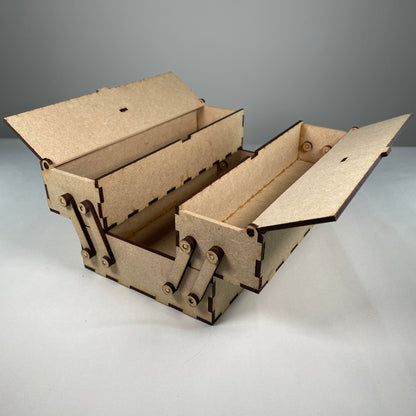 Small Two Tier Toolbox - Flatpack Model Kit by Curious Rabbit ® - Curious Rabbit