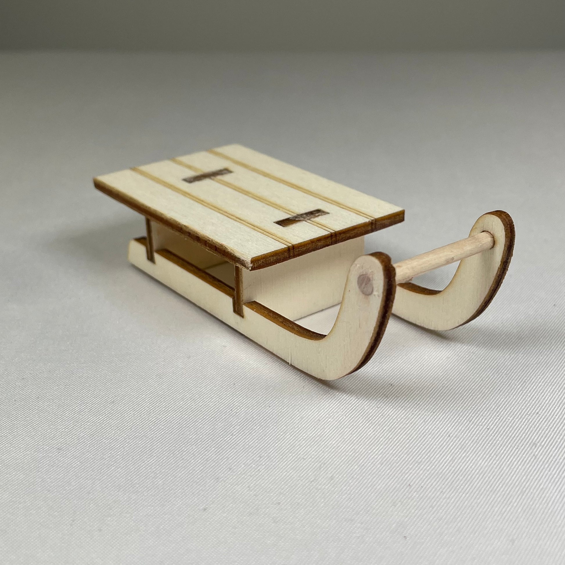 Small Winter Sledge (Plain) - Handmade Christmas Ornament by Curious Rabbit ® - Curious Rabbit
