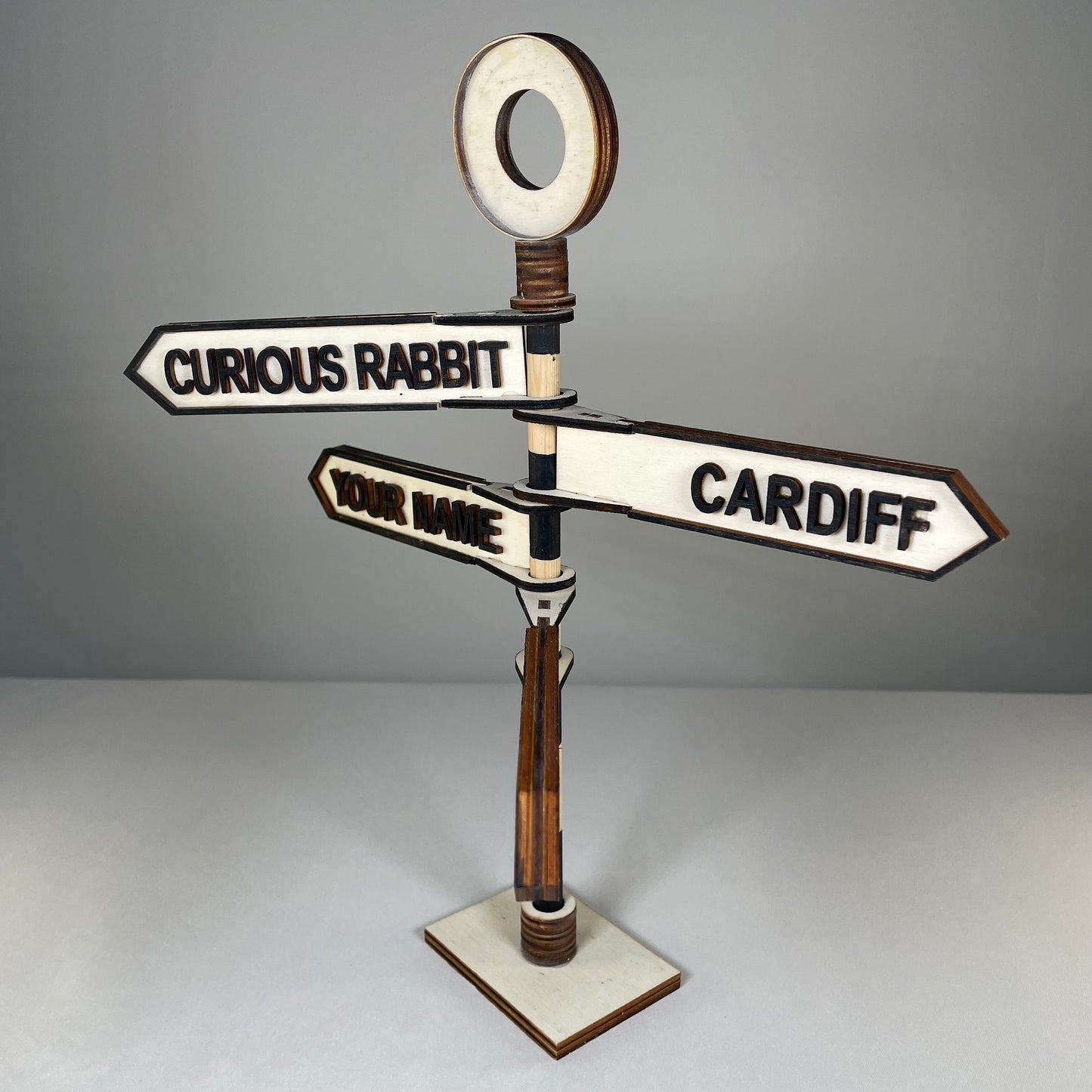 Traditional Direction Sign - Handmade Ornament by Curious Rabbit ® - Curious Rabbit