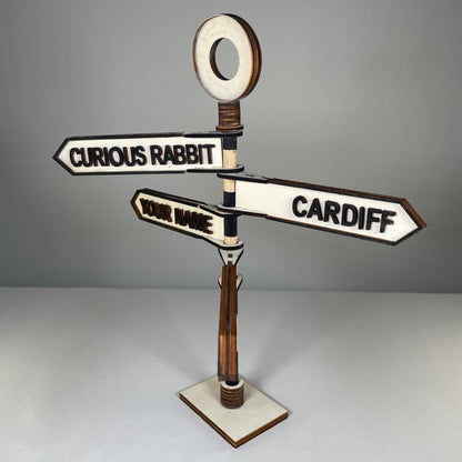 Traditional Direction Sign - Handmade Ornament by Curious Rabbit ® - Curious Rabbit