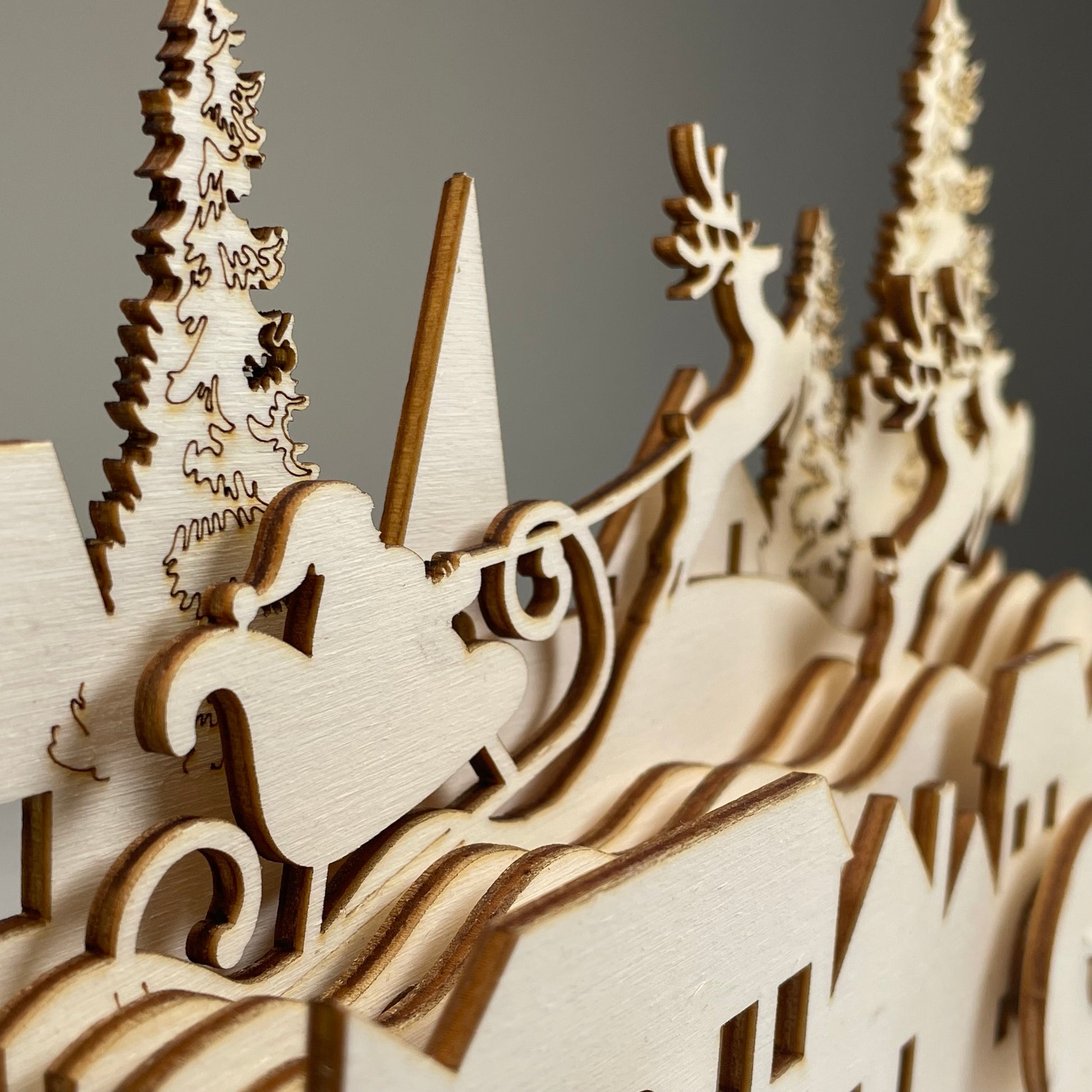 Mechanical Santa Sleigh Model - Flat Pack Model Kit by Curious Rabbit ® - Curious Rabbit