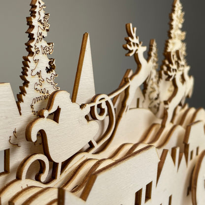 Mechanical Santa Sleigh Model - Flat Pack Model Kit by Curious Rabbit ® - Curious Rabbit