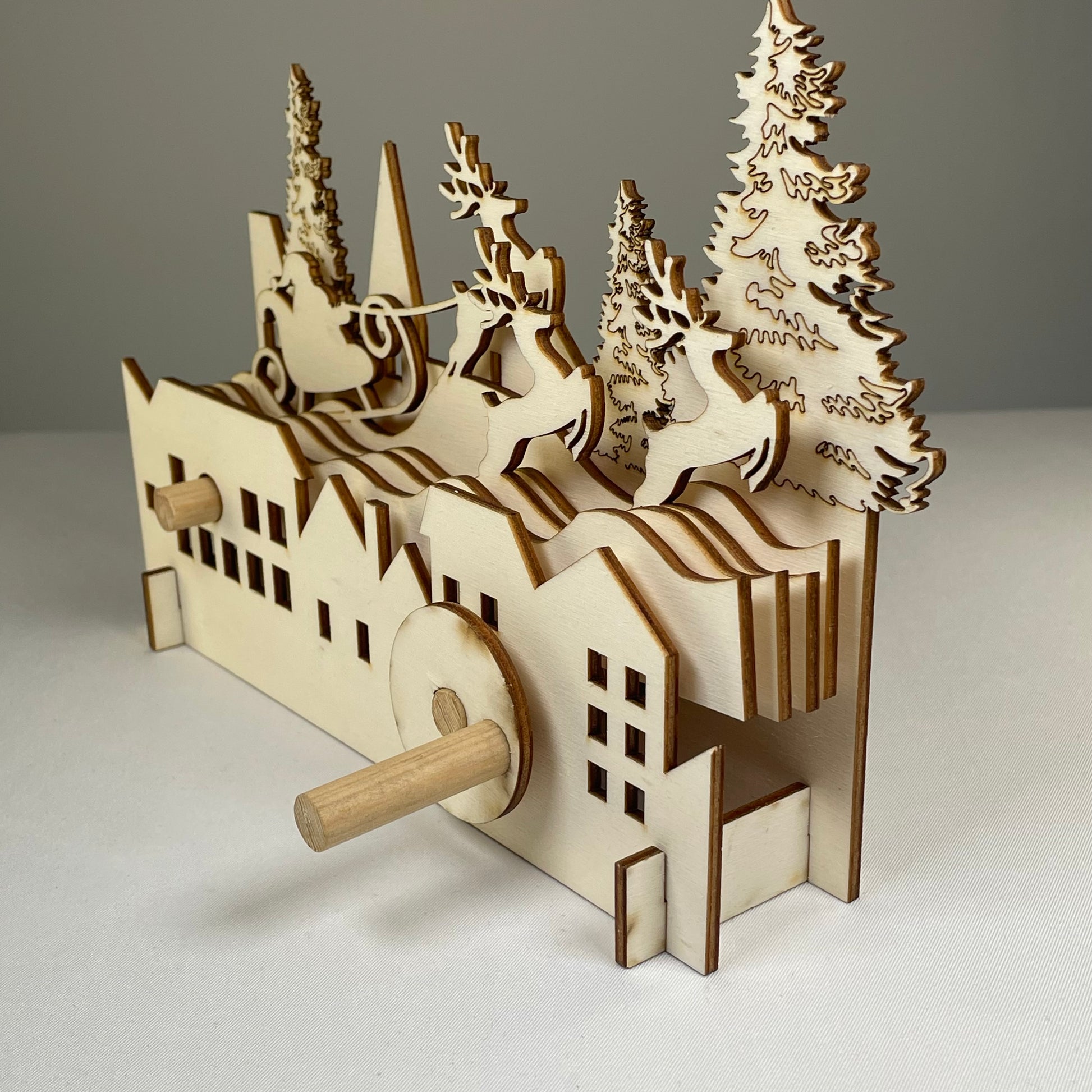Mechanical Santa Sleigh Model - Flat Pack Model Kit by Curious Rabbit ® - Curious Rabbit