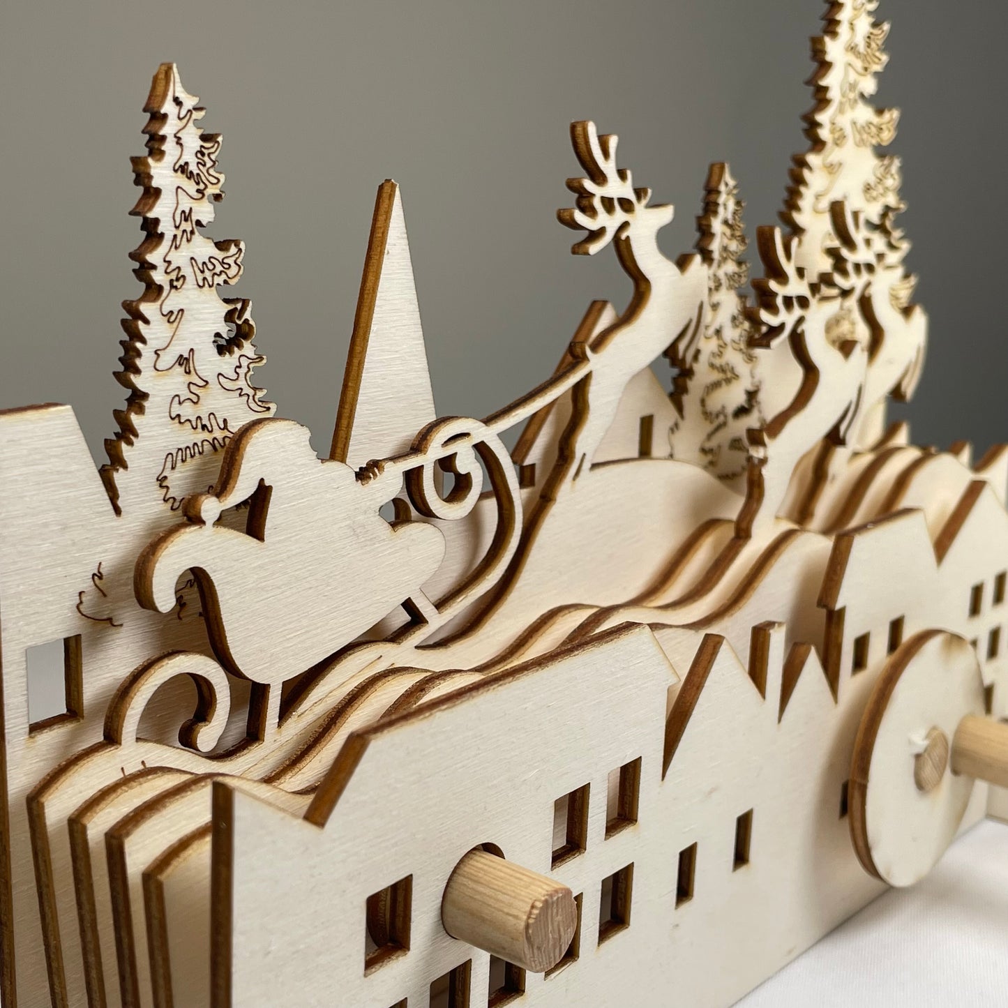 Mechanical Santa Sleigh Model - Flat Pack Model Kit by Curious Rabbit ® - Curious Rabbit