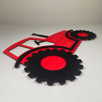 Tractor Wall Display (Red) - Handmade Ornament by Curious Rabbit ® - Curious Rabbit