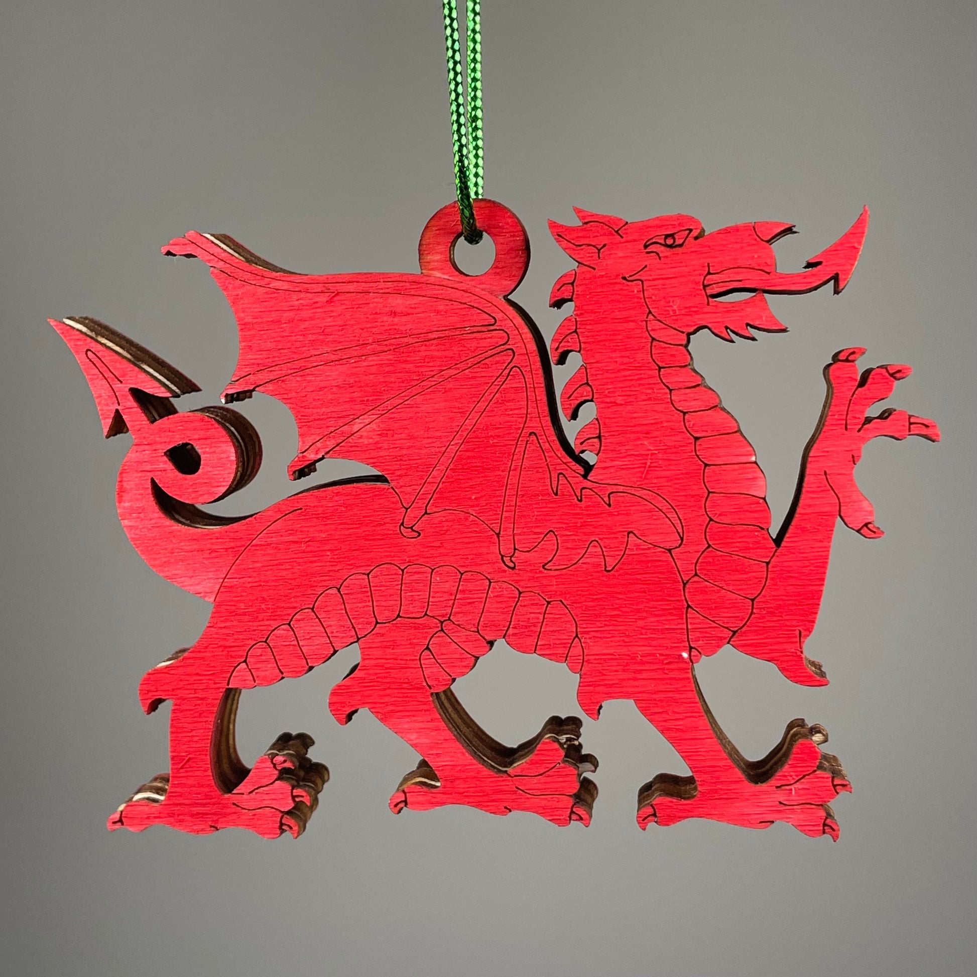 Welsh Dragon Bauble - Handmade Ornament by Curious Rabbit ® - Curious Rabbit
