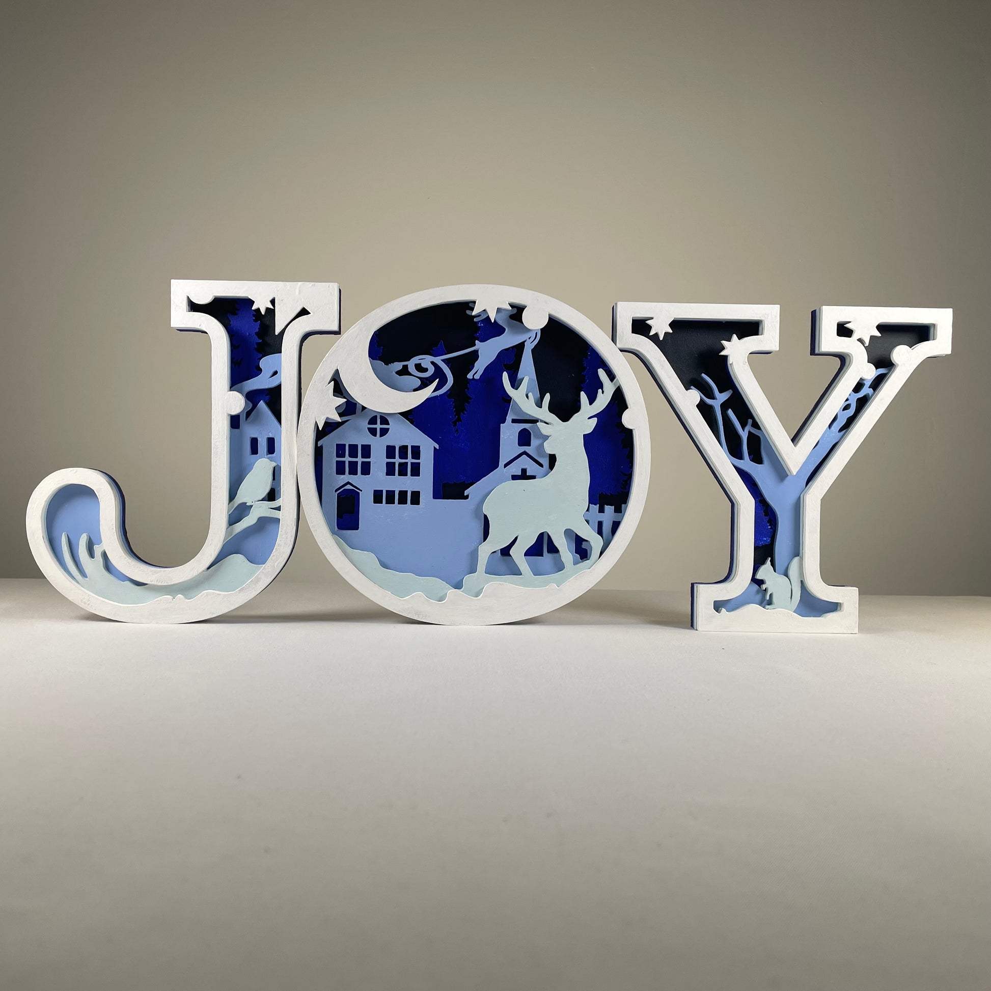 Joy Sign - Handmade Christmas Ornament by Curious Rabbit ® - Curious Rabbit