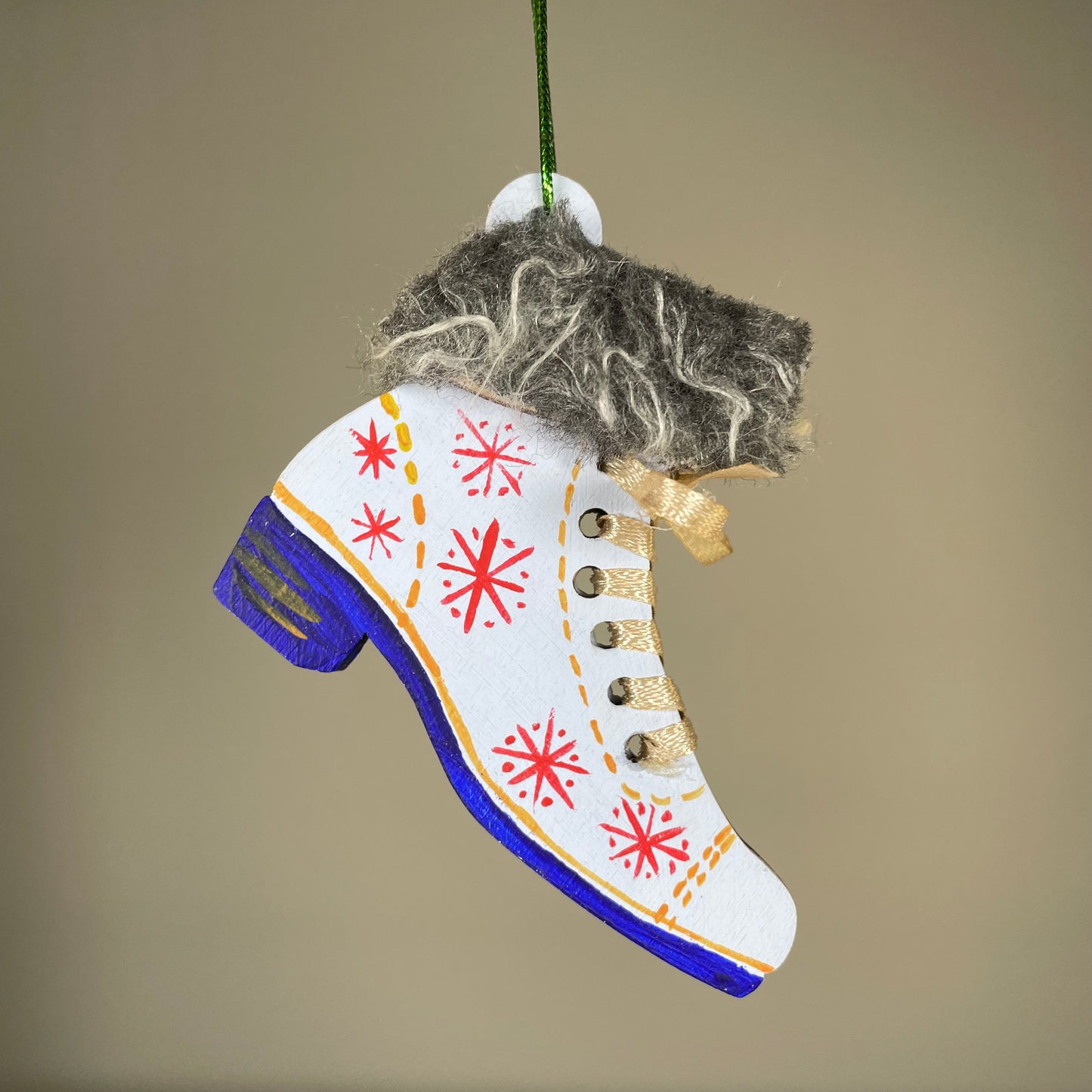 Ice Skates Bauble - Handmade Christmas Ornament by Curious Rabbit ®