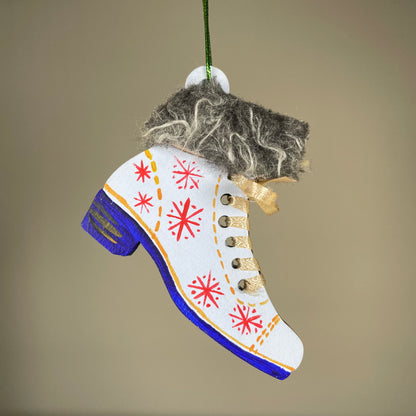 Ice Skates Bauble - Handmade Christmas Ornament by Curious Rabbit ®