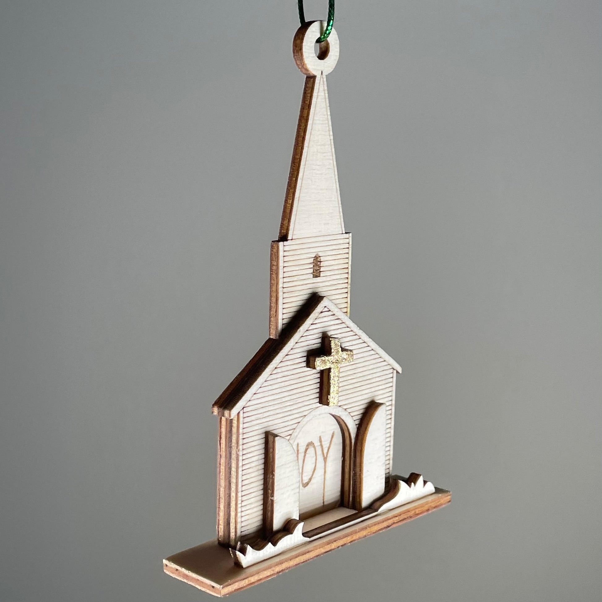 Church Joy Bauble (Plain) - Handmade Christmas Ornament by Curious Rabbit ® - Curious Rabbit