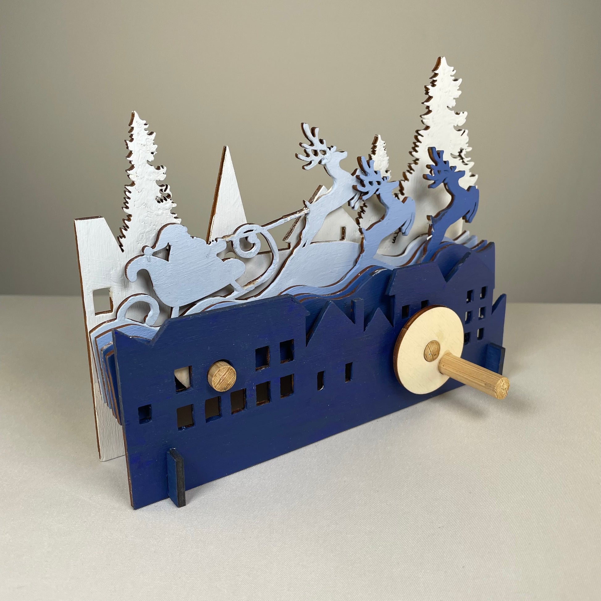 Mechanical Santa Sleigh Model - Flat Pack Model Kit by Curious Rabbit ® - Curious Rabbit