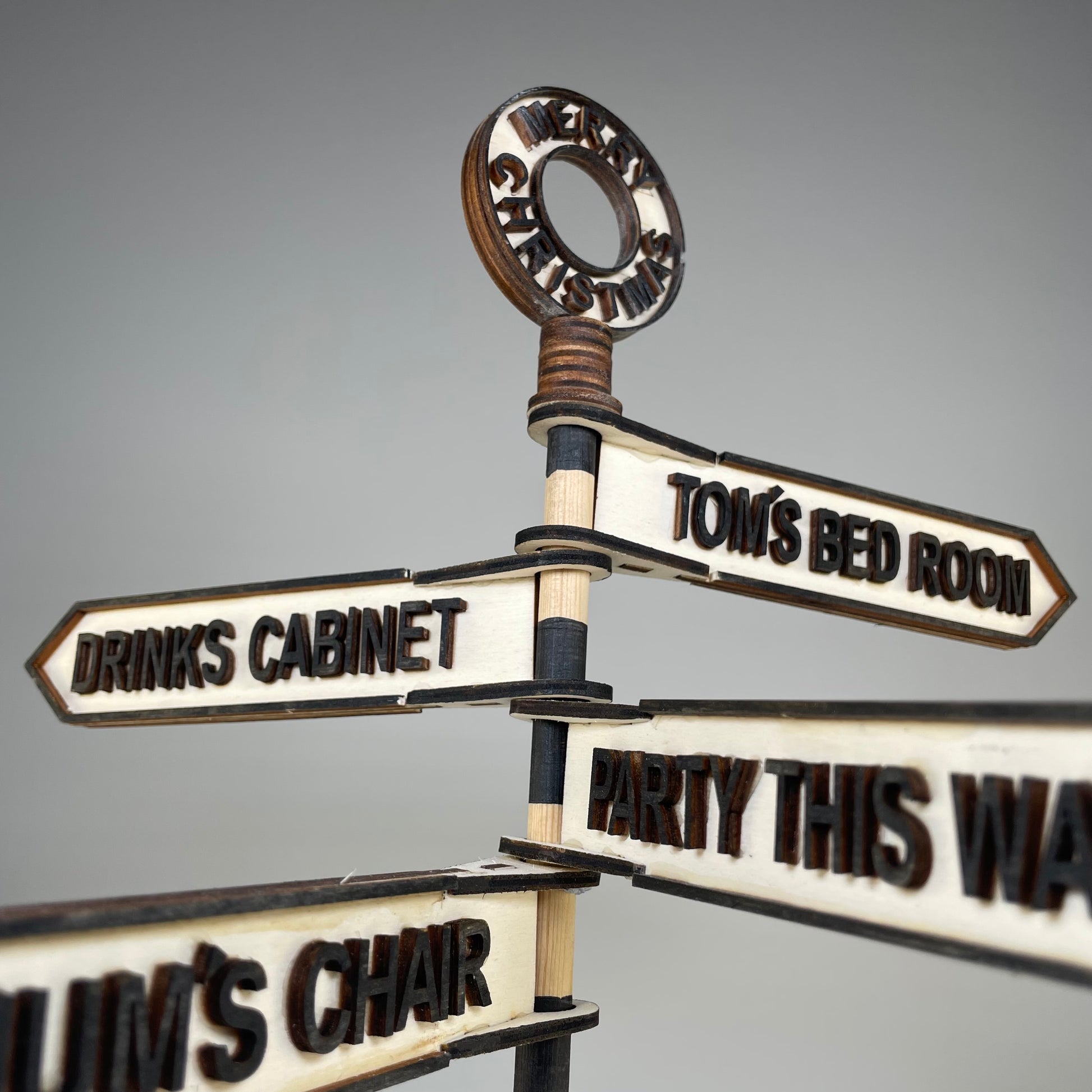Traditional Direction Sign - Handmade Ornament by Curious Rabbit ® - Curious Rabbit