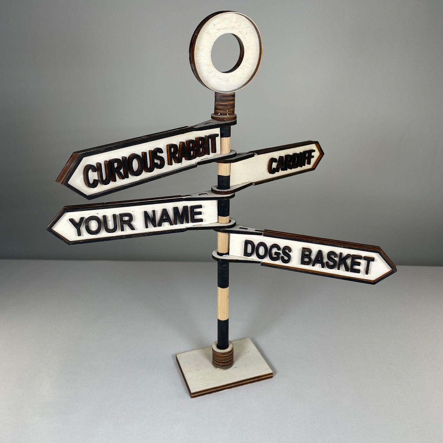 Traditional Direction Sign - Handmade Ornament by Curious Rabbit ® - Curious Rabbit