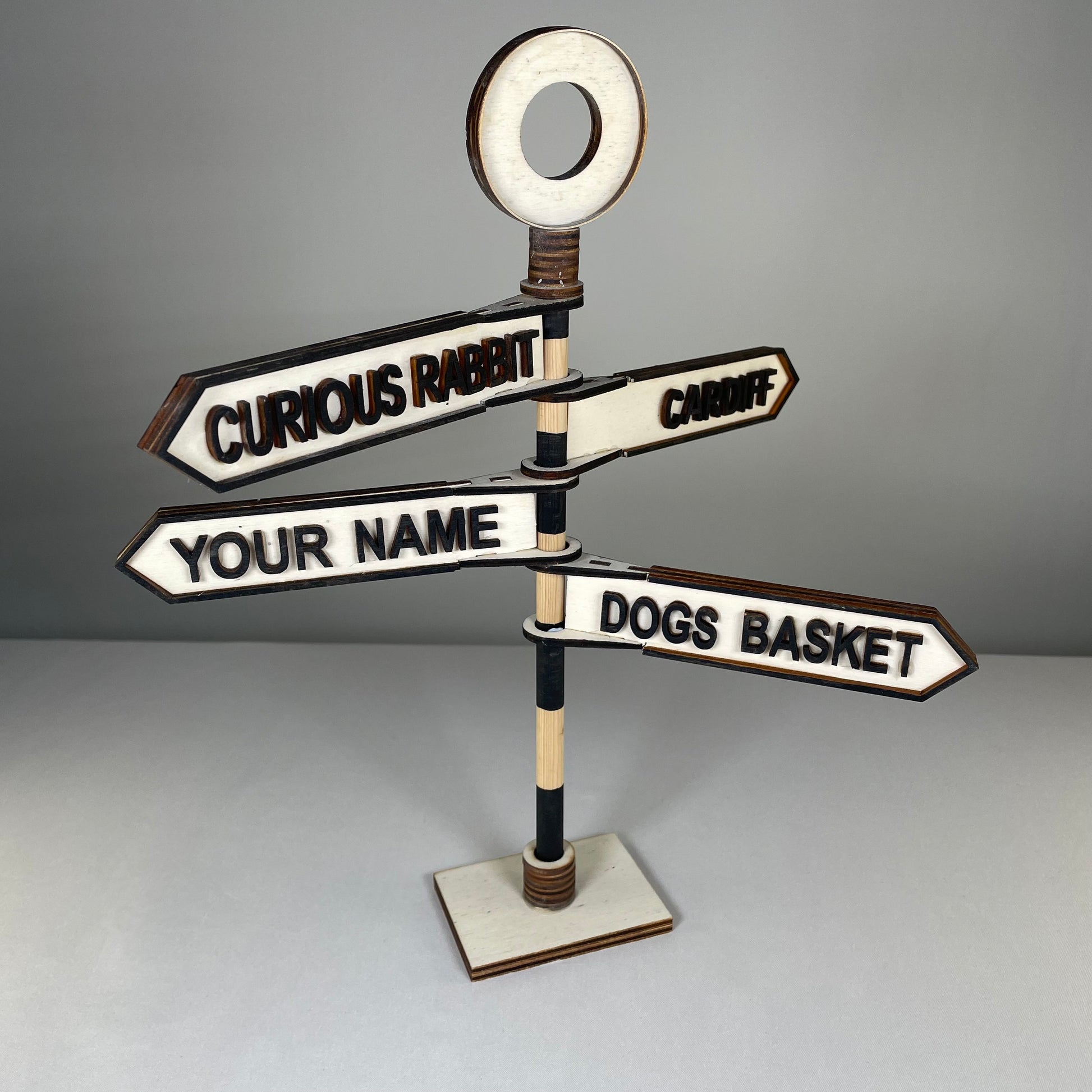 Traditional Direction Sign - Handmade Ornament by Curious Rabbit ® - Curious Rabbit