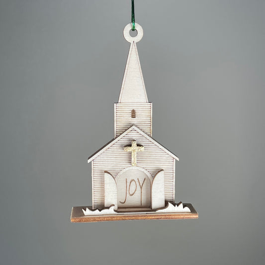 Church Joy Bauble (Plain) - Handmade Christmas Ornament by Curious Rabbit ® - Curious Rabbit