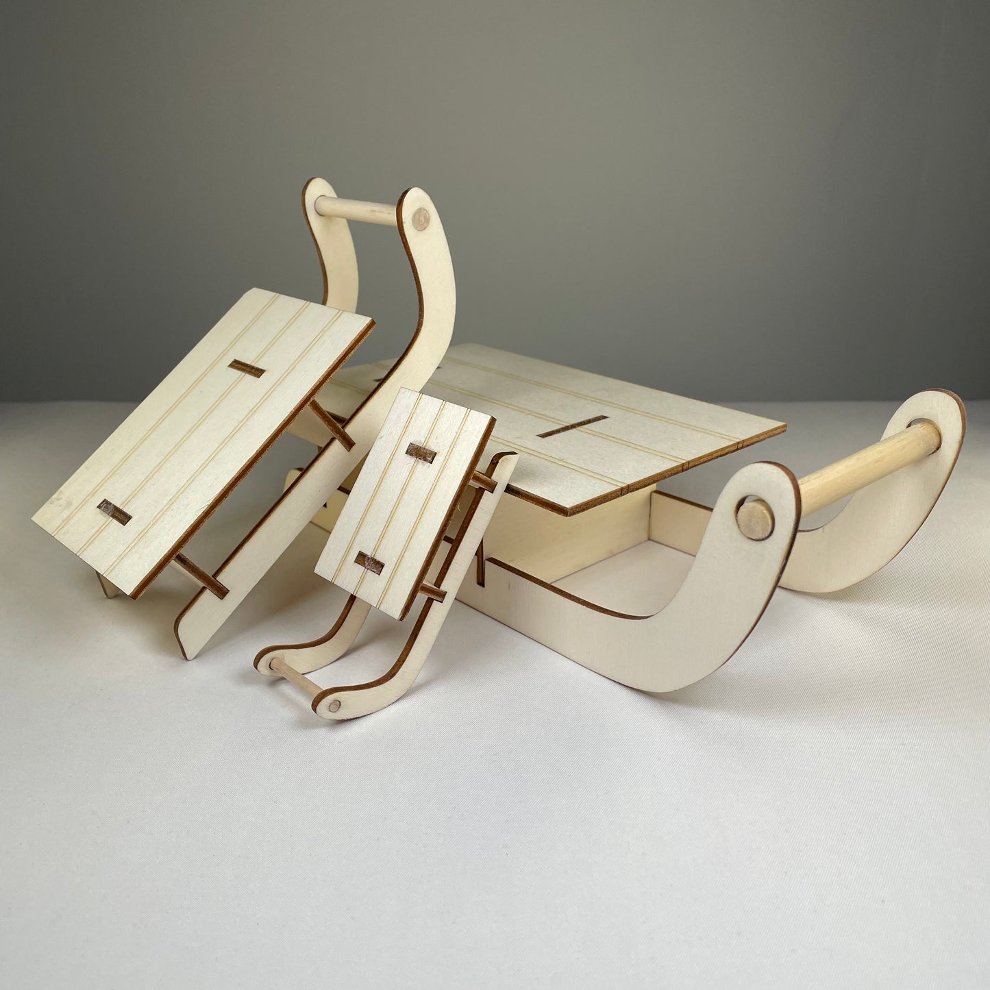Winter Sledge Bundle (Plain) - Handmade Christmas Ornament by Curious Rabbit ® - Curious Rabbit