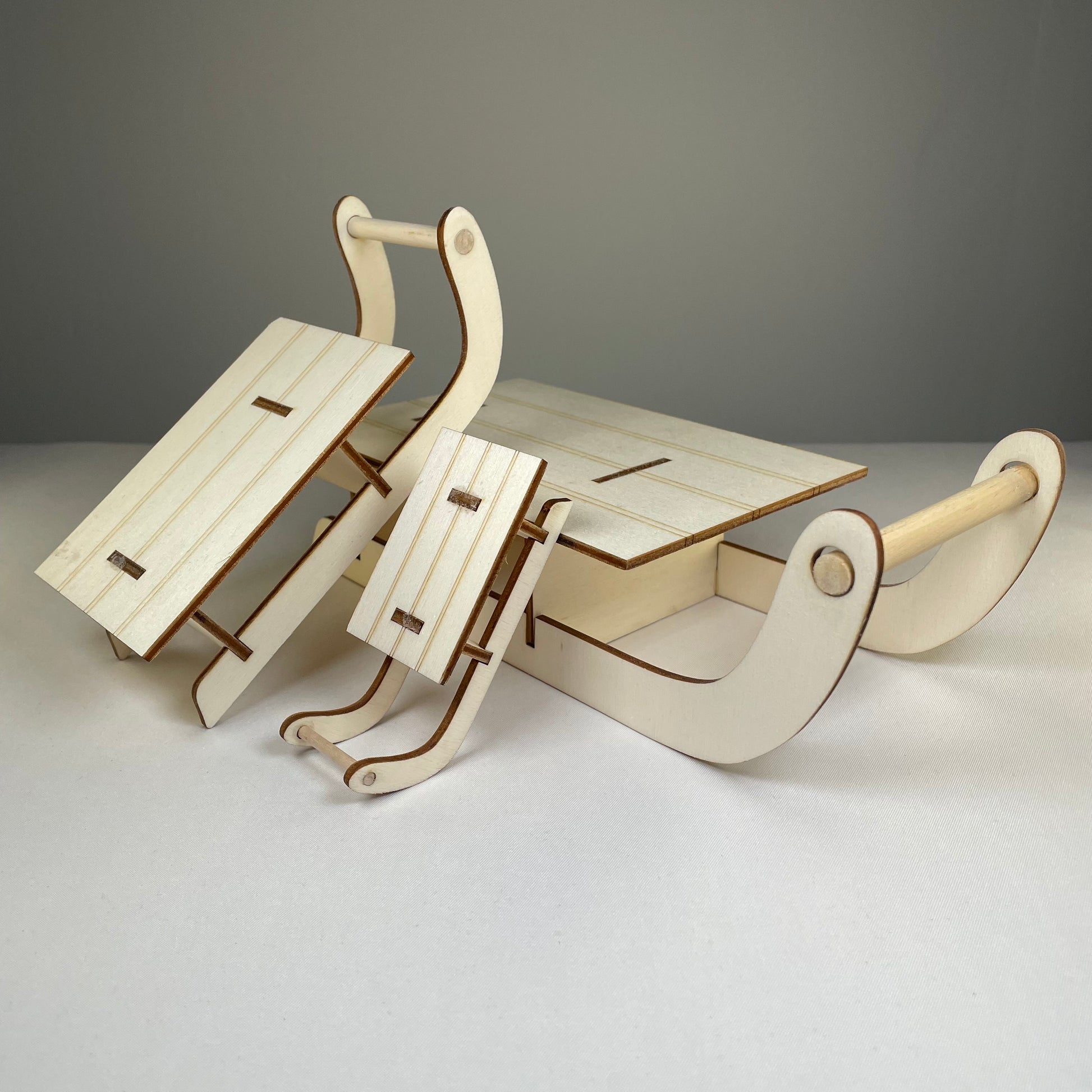 Winter Sledge Bundle (Plain) - Handmade Christmas Ornament by Curious Rabbit ® - Curious Rabbit