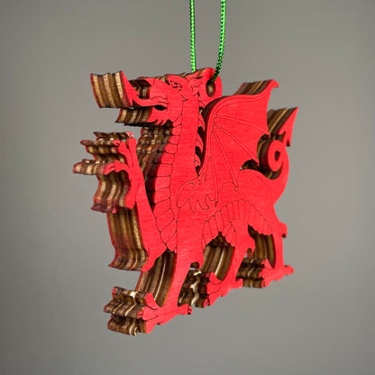 Welsh Dragon Bauble - Handmade Ornament by Curious Rabbit ® - Curious Rabbit