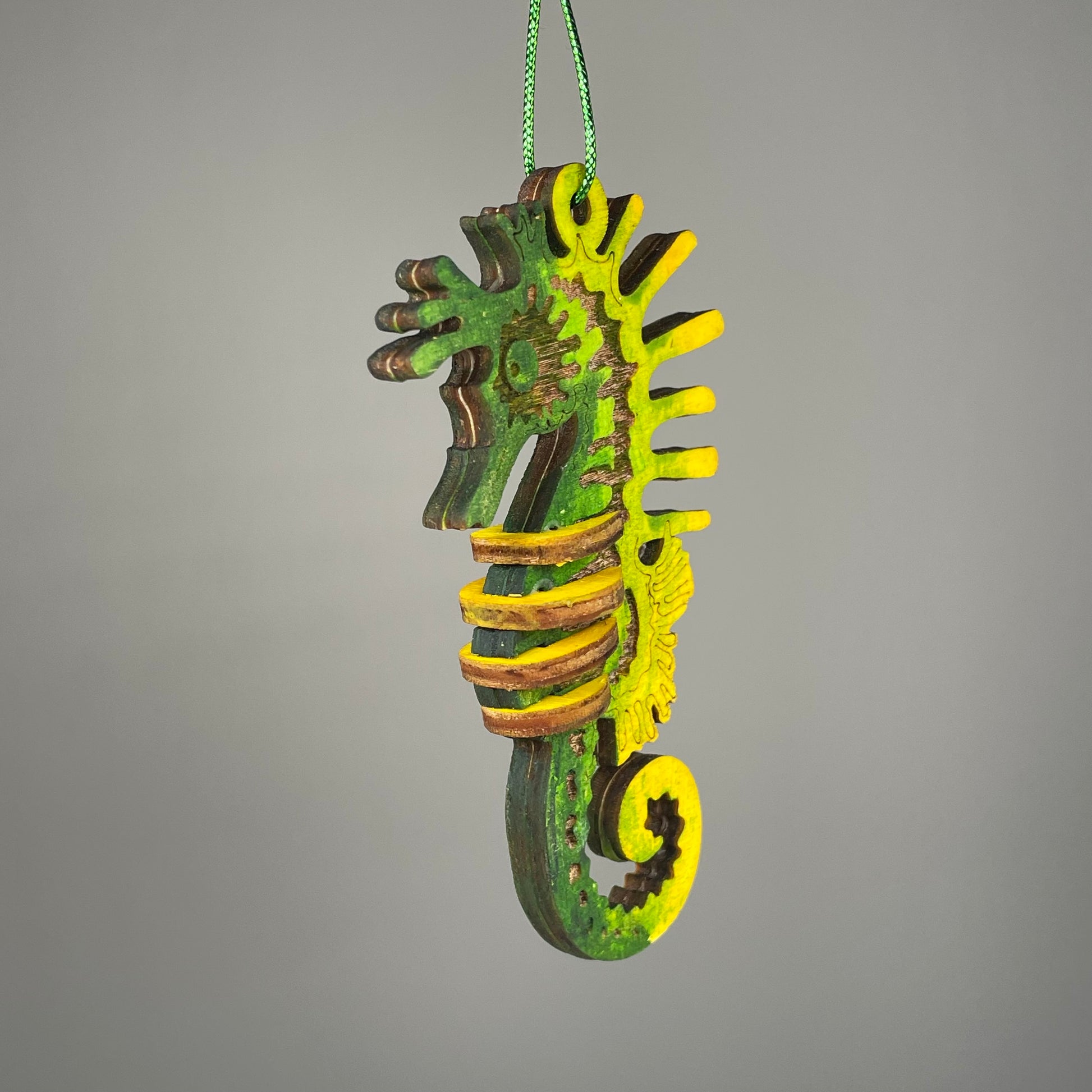 Seahorse Bauble (Green) - Handmade Christmas Ornament by Curious Rabbit ® - Curious Rabbit