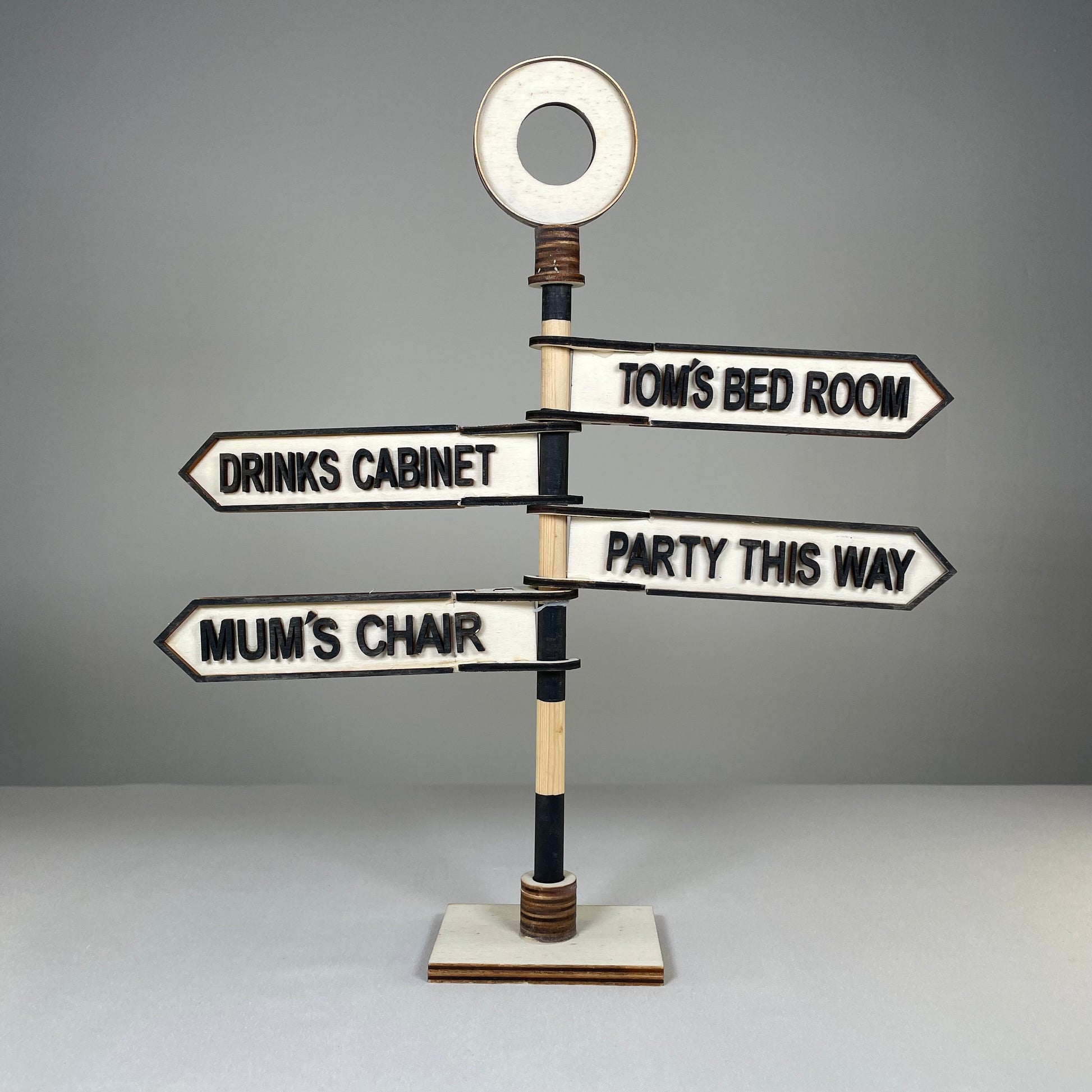 Traditional Direction Sign - Handmade Ornament by Curious Rabbit ® - Curious Rabbit
