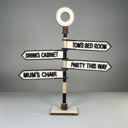 Traditional Direction Sign - Handmade Ornament by Curious Rabbit ® - Curious Rabbit