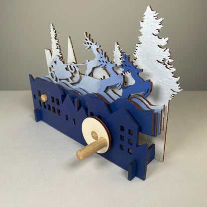 Mechanical Santa Sleigh Model - Flat Pack Model Kit by Curious Rabbit ® - Curious Rabbit