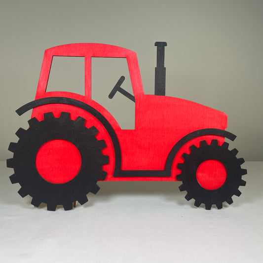 Tractor Wall Display (Red) - Handmade Ornament by Curious Rabbit ® - Curious Rabbit