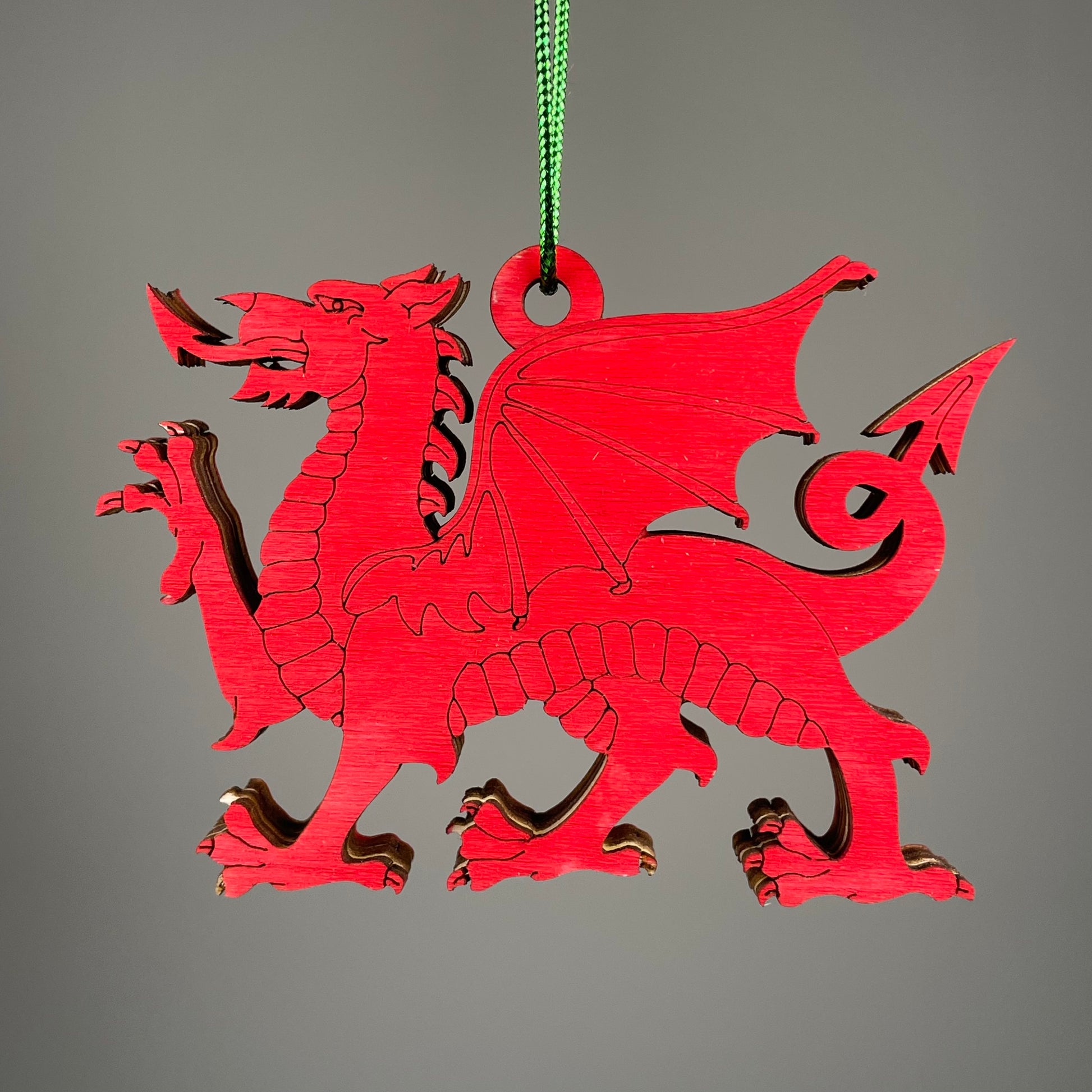 Welsh Dragon Bauble - Handmade Ornament by Curious Rabbit ® - Curious Rabbit