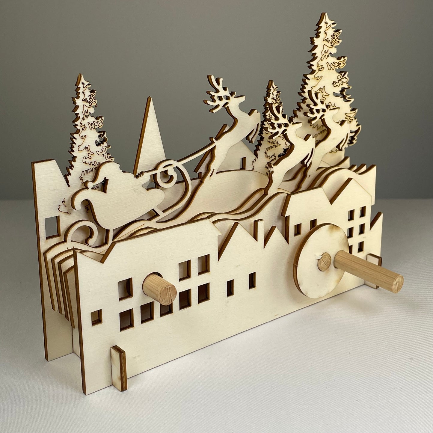 Mechanical Santa Sleigh Model - Flat Pack Model Kit by Curious Rabbit ® - Curious Rabbit
