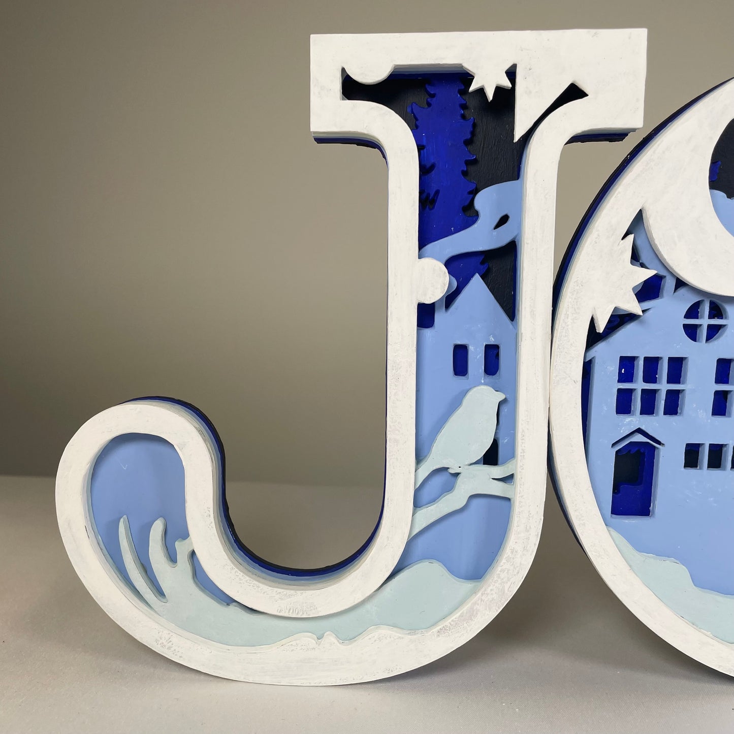 Joy Sign - Handmade Christmas Ornament by Curious Rabbit ® - Curious Rabbit