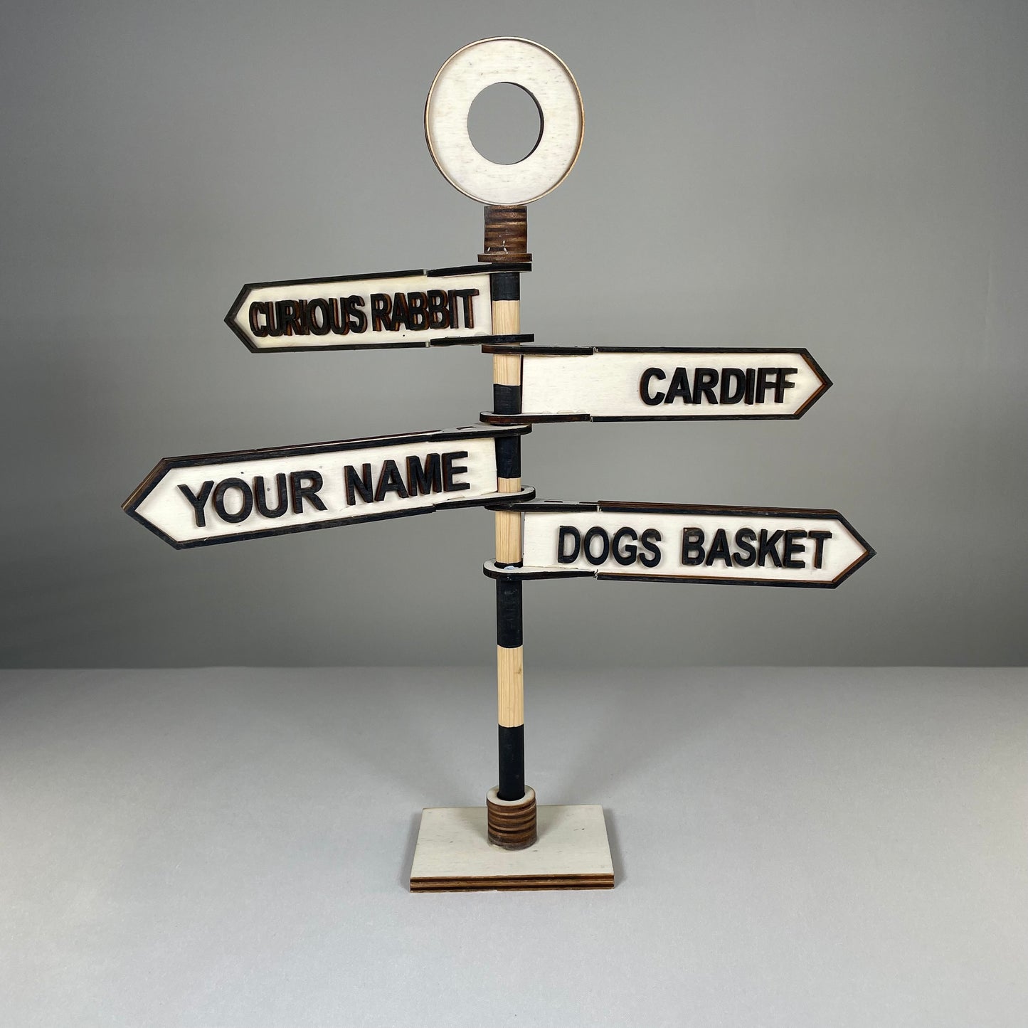 Traditional Direction Sign - Handmade Ornament by Curious Rabbit ® - Curious Rabbit