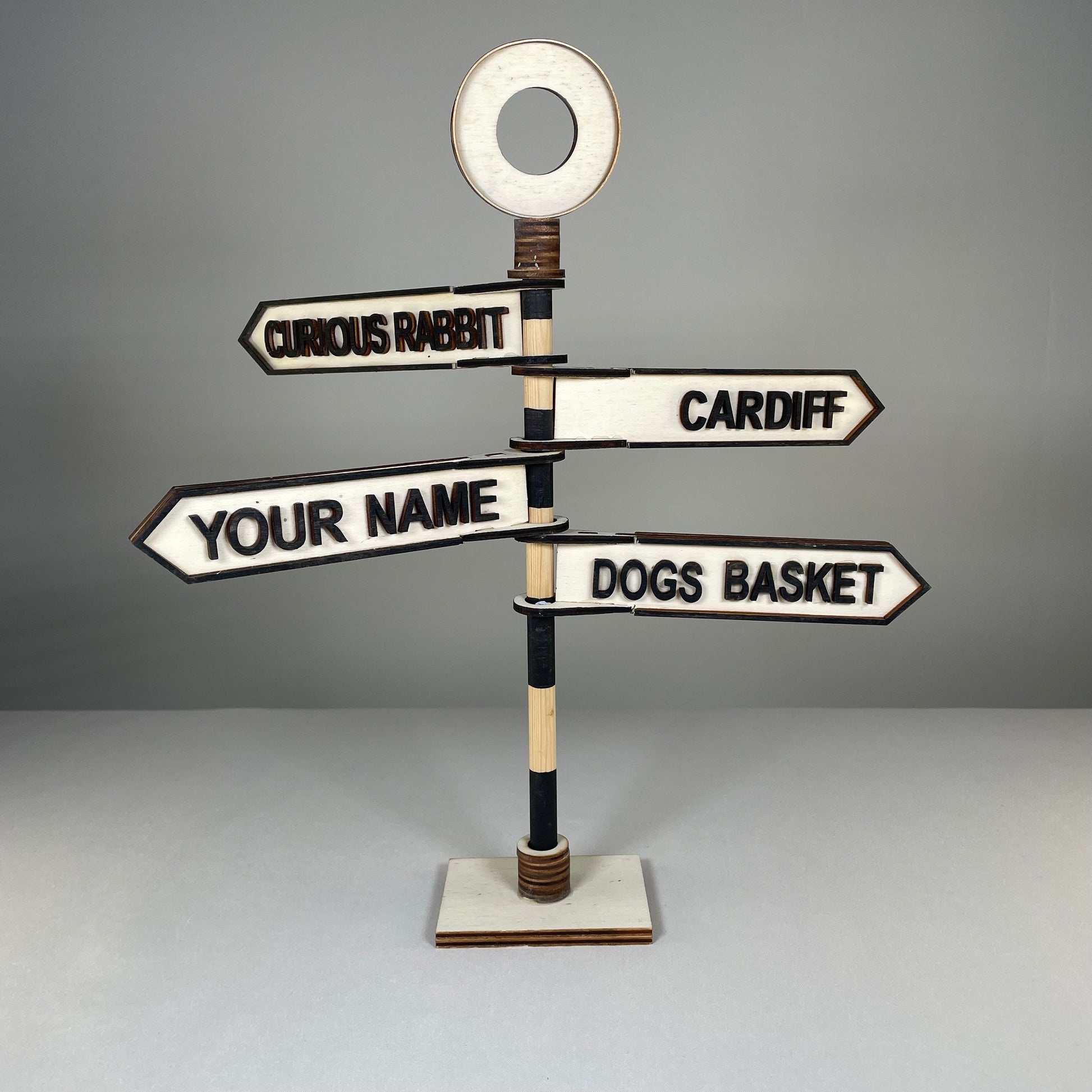 Traditional Direction Sign - Handmade Ornament by Curious Rabbit ® - Curious Rabbit