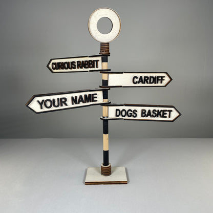 Traditional Direction Sign - Handmade Ornament by Curious Rabbit ® - Curious Rabbit