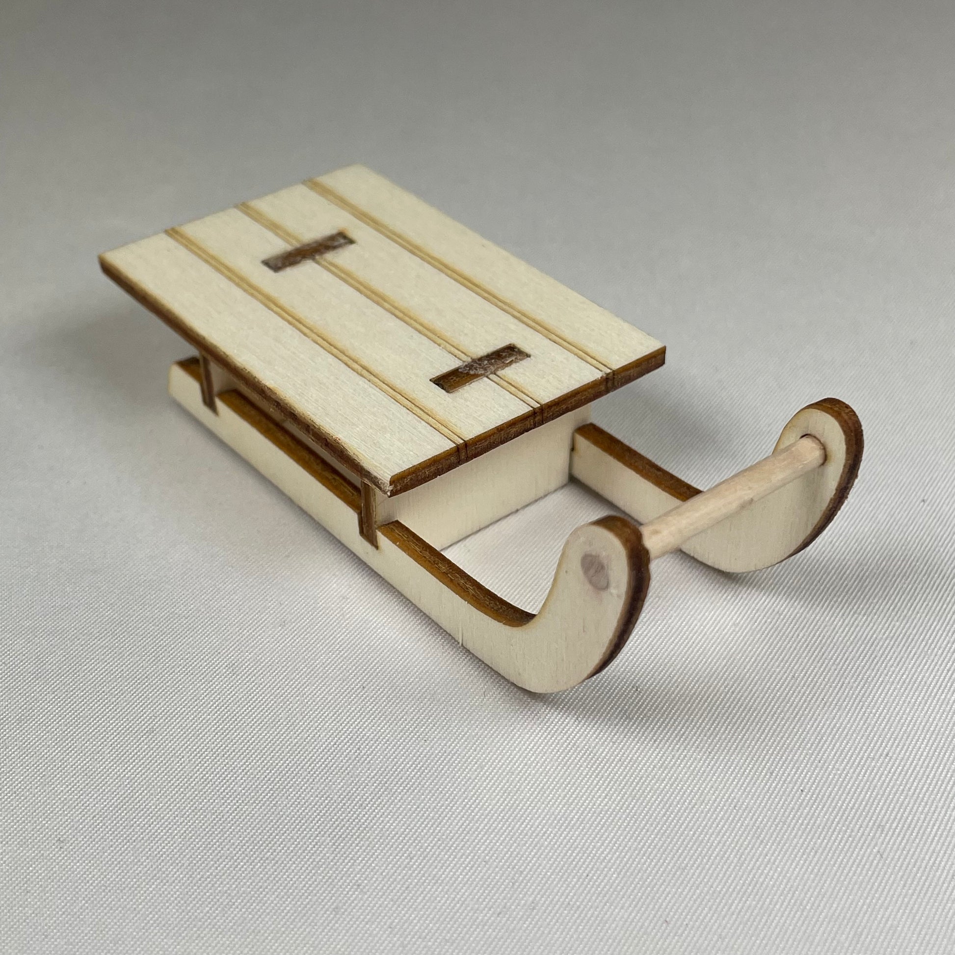 Small Winter Sledge (Plain) - Handmade Christmas Ornament by Curious Rabbit ® - Curious Rabbit