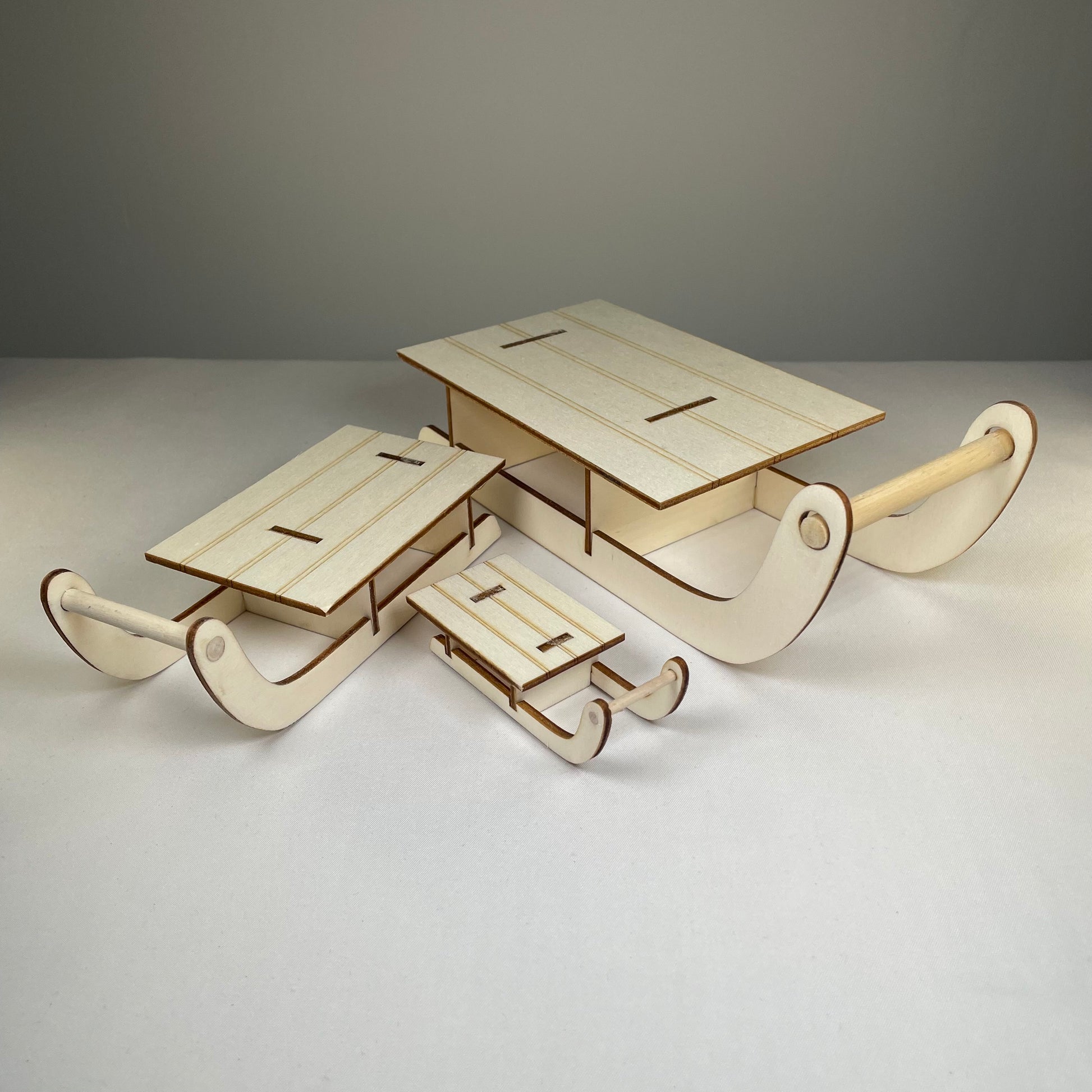 Winter Sledge Bundle (Plain) - Handmade Christmas Ornament by Curious Rabbit ® - Curious Rabbit
